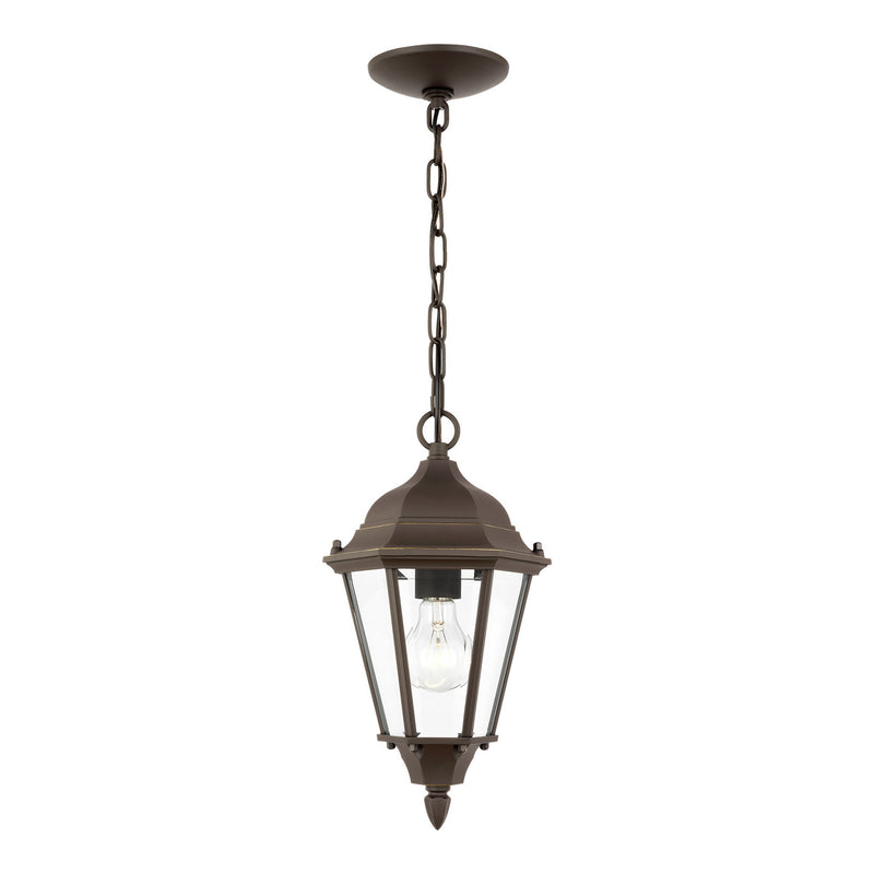 One Light Outdoor Pendant<br /><span style="color:#4AB0CE;">Entrega: 4-10 dias en USA</span><br /><span style="color:#4AB0CE;font-size:60%;">PREGUNTE POR ENTREGA EN PANAMA</span><br />Collection: Bakersville<br />Finish: Antique Bronze