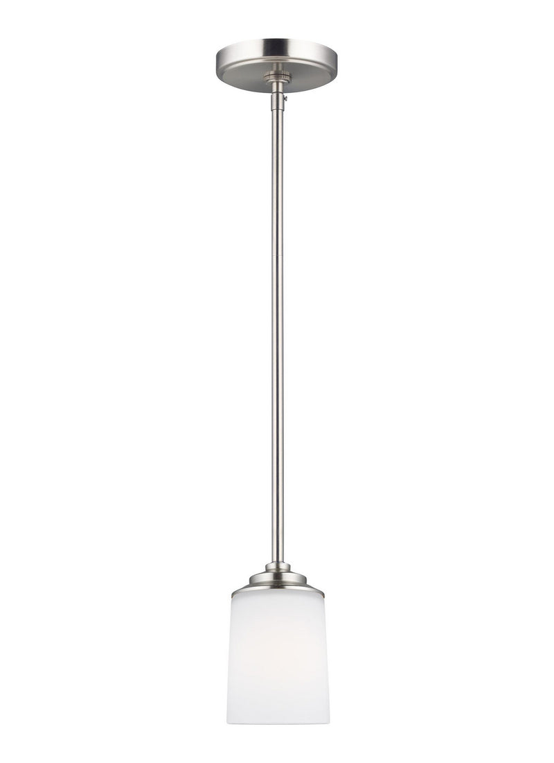 Generation Lighting. - 6130701EN3-962 - One Light Mini-Pendant - Kemal - Brushed Nickel