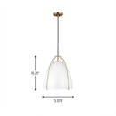 One Light Pendant<br /><span style="color:#4AB0CE;">Entrega: 4-10 dias en USA</span><br /><span style="color:#4AB0CE;font-size:60%;">PREGUNTE POR ENTREGA EN PANAMA</span><br />Collection: Norman<br />Finish: Satin Brass