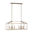 Generation Lighting - 6615008-848 - Eight Light Island Pendant - Perryton - Satin Brass
