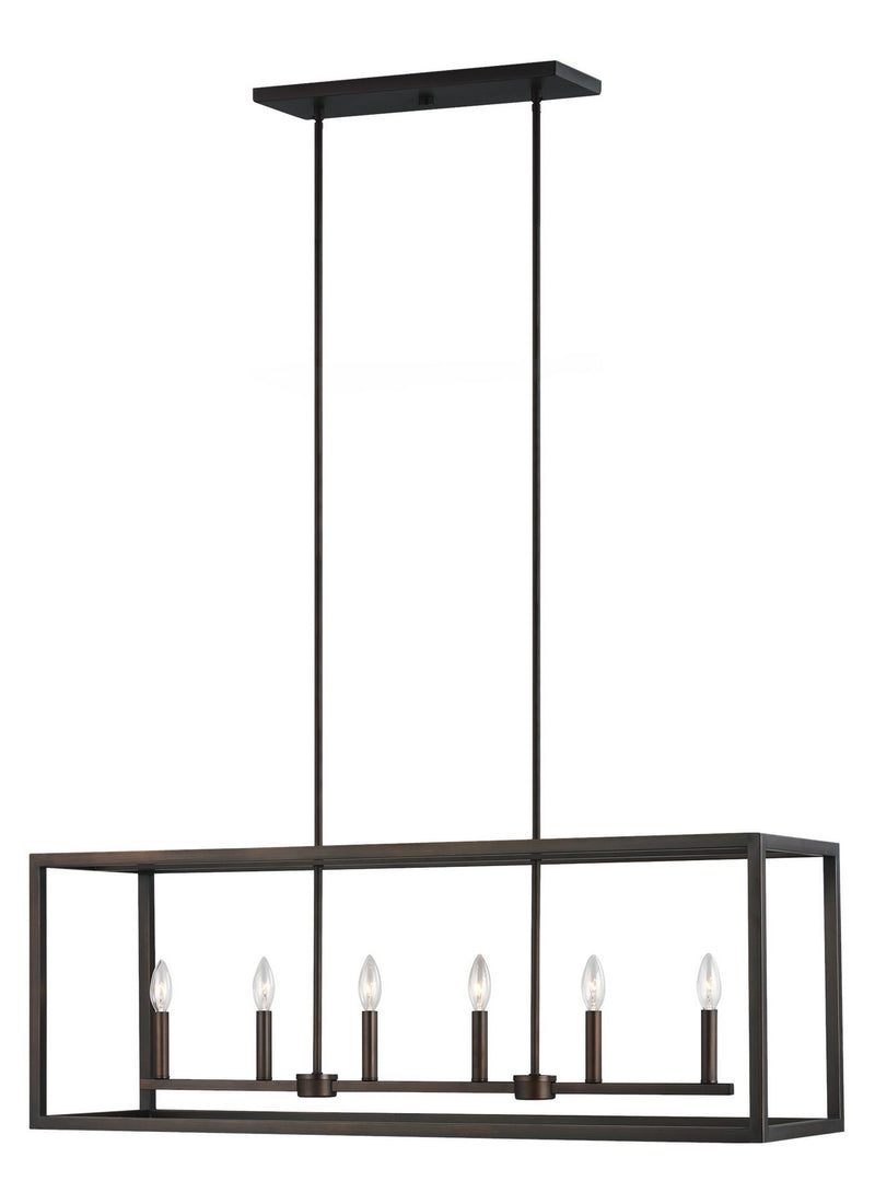 Generation Lighting - 6634506EN-710 - Six Light Island Pendant - Moffet Street - Bronze