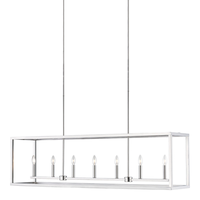 Generation Lighting - 6634507-962 - Seven Light Island Pendant - Moffet Street - Brushed Nickel