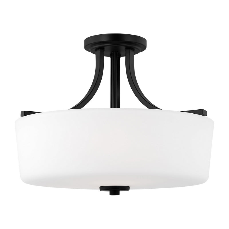 Three Light Semi-Flush Mount<br /><span style="color:#4AB0CE;">Entrega: 4-10 dias en USA</span><br /><span style="color:#4AB0CE;font-size:60%;">PREGUNTE POR ENTREGA EN PANAMA</span><br />Collection: Kemal<br />Finish: Midnight Black