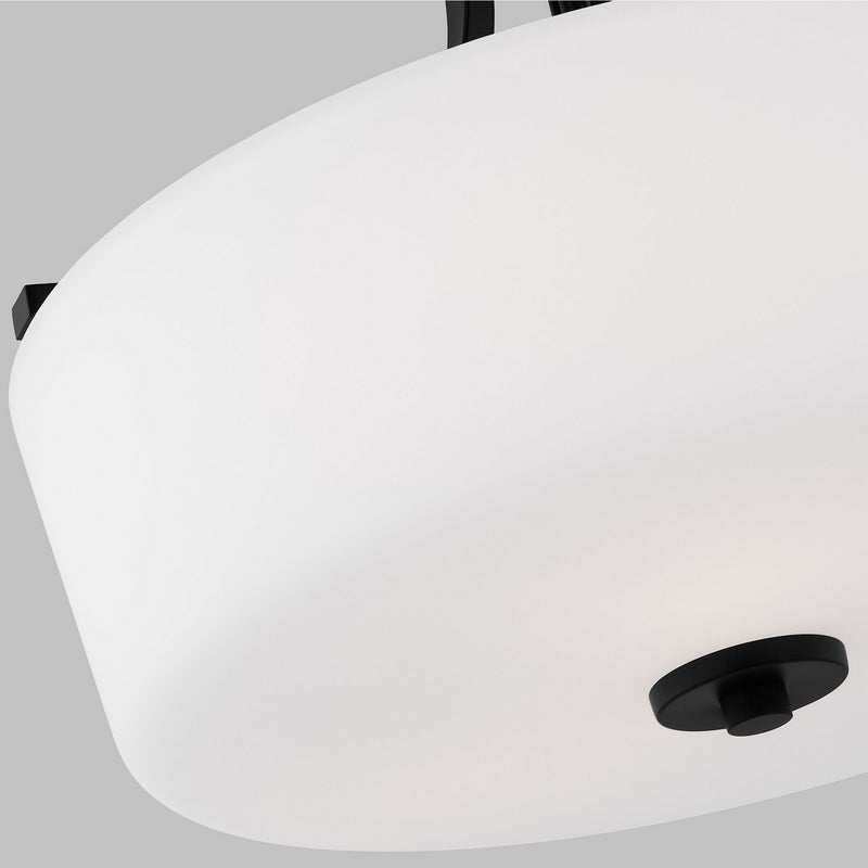 Generation Lighting - 7728803EN3-112 - Three Light Semi-Flush Mount - Kemal - Midnight Black