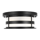 Two Light Outdoor Flush Mount<br /><span style="color:#4AB0CE;">Entrega: 6-7 semanas en USA</span><br /><span style="color:#4AB0CE;font-size:60%;">PREGUNTE POR ENTREGA EN PANAMA</span><br />Collection: Wilburn<br />Finish: Black
