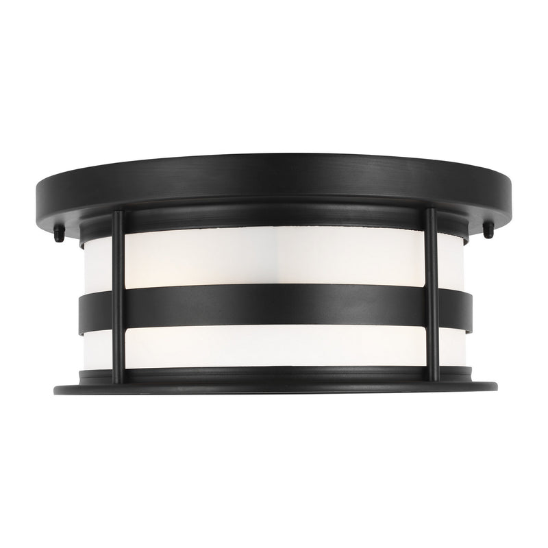 Two Light Outdoor Flush Mount<br /><span style="color:#4AB0CE;">Entrega: 4-10 dias en USA</span><br /><span style="color:#4AB0CE;font-size:60%;">PREGUNTE POR ENTREGA EN PANAMA</span><br />Collection: Wilburn<br />Finish: Black