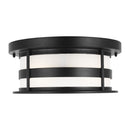 Two Light Outdoor Flush Mount<br /><span style="color:#4AB0CE;">Entrega: 15-16 semanas en USA</span><br /><span style="color:#4AB0CE;font-size:60%;">PREGUNTE POR ENTREGA EN PANAMA</span><br />Collection: Wilburn<br />Finish: Black