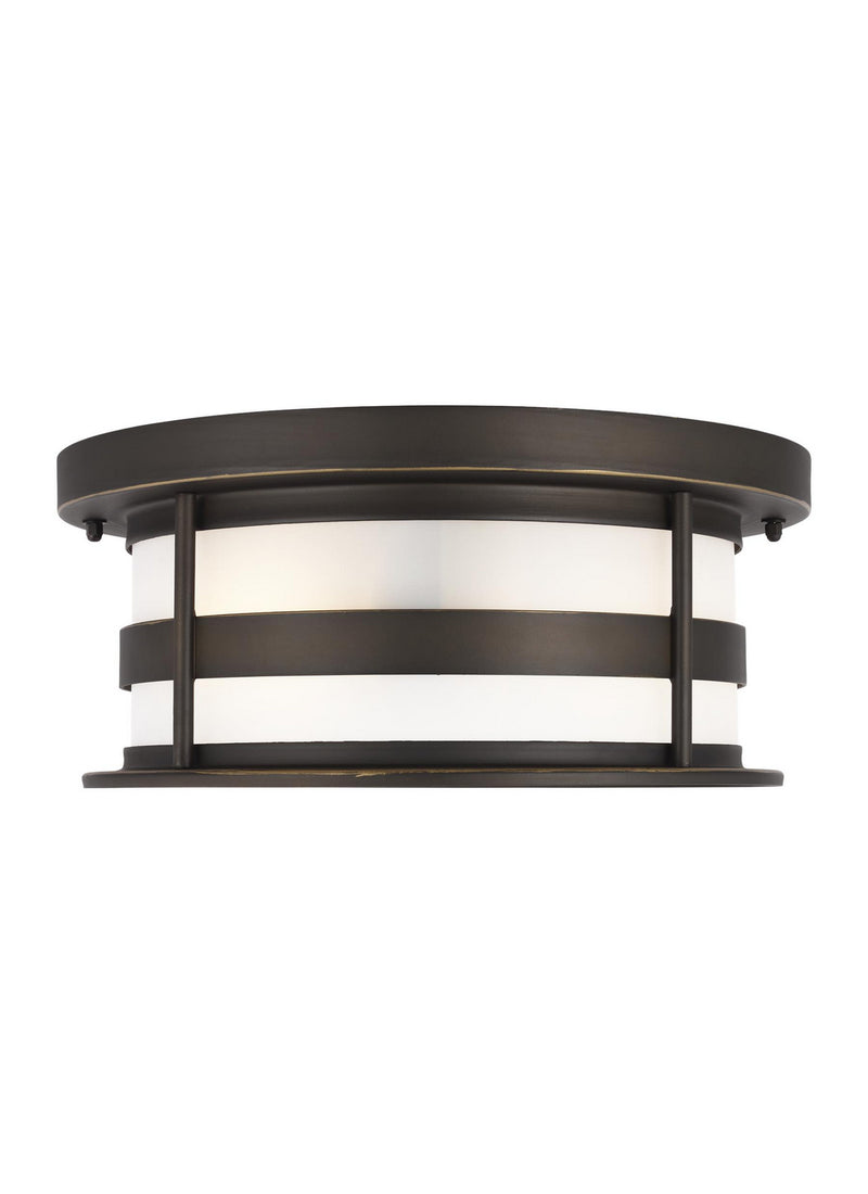 Generation Lighting - 7890902EN3-71 - Two Light Outdoor Flush Mount - Wilburn - Antique Bronze