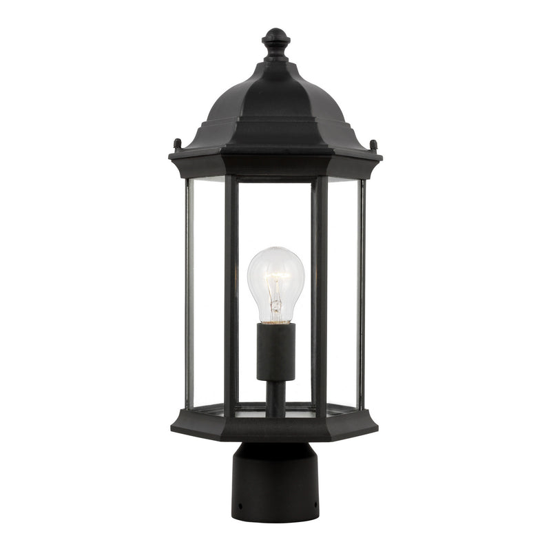 One Light Outdoor Post Lantern<br /><span style="color:#4AB0CE;">Entrega: 4-10 dias en USA</span><br /><span style="color:#4AB0CE;font-size:60%;">PREGUNTE POR ENTREGA EN PANAMA</span><br />Collection: Sevier<br />Finish: Black