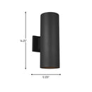 Two Light Outdoor Wall Lantern<br /><span style="color:#4AB0CE;">Entrega: 1-2 semanas en USA</span><br /><span style="color:#4AB0CE;font-size:60%;">PREGUNTE POR ENTREGA EN PANAMA</span><br />Collection: Outdoor Cylinders<br />Finish: Black