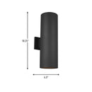 Two Light Outdoor Wall Lantern<br /><span style="color:#4AB0CE;">Entrega: 4-10 dias en USA</span><br /><span style="color:#4AB0CE;font-size:60%;">PREGUNTE POR ENTREGA EN PANAMA</span><br />Collection: Outdoor Cylinders<br />Finish: Black