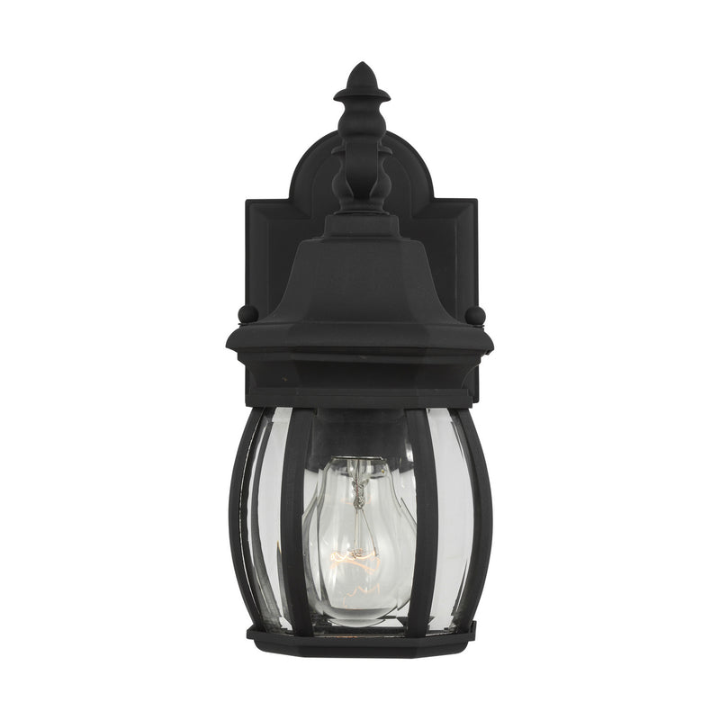 One Light Outdoor Wall Lantern<br /><span style="color:#4AB0CE;">Entrega: 4-10 dias en USA</span><br /><span style="color:#4AB0CE;font-size:60%;">PREGUNTE POR ENTREGA EN PANAMA</span><br />Collection: Wynfield<br />Finish: Black