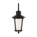 One Light Outdoor Wall Lantern<br /><span style="color:#4AB0CE;">Entrega: 4-10 dias en USA</span><br /><span style="color:#4AB0CE;font-size:60%;">PREGUNTE POR ENTREGA EN PANAMA</span><br />Collection: Cape May<br />Finish: Black