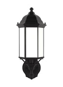 One Light Outdoor Wall Lantern<br /><span style="color:#4AB0CE;">Entrega: 4-10 dias en USA</span><br /><span style="color:#4AB0CE;font-size:60%;">PREGUNTE POR ENTREGA EN PANAMA</span><br />Collection: Sevier<br />Finish: Black