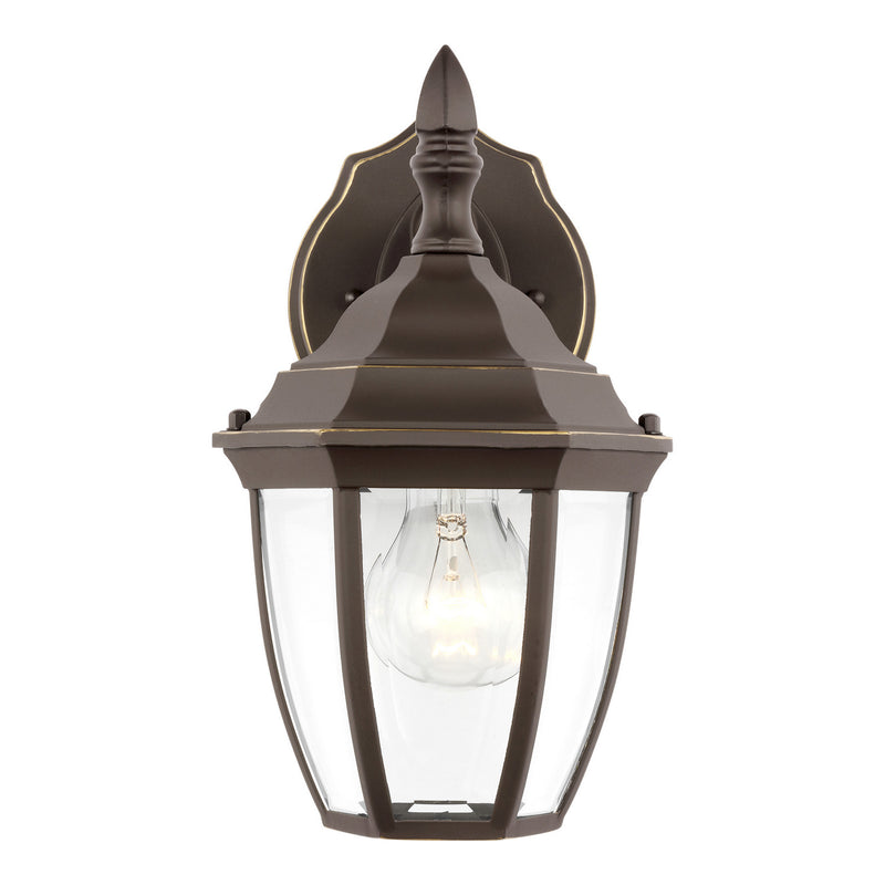 One Light Outdoor Wall Lantern<br /><span style="color:#4AB0CE;">Entrega: 4-10 dias en USA</span><br /><span style="color:#4AB0CE;font-size:60%;">PREGUNTE POR ENTREGA EN PANAMA</span><br />Collection: Bakersville<br />Finish: Antique Bronze
