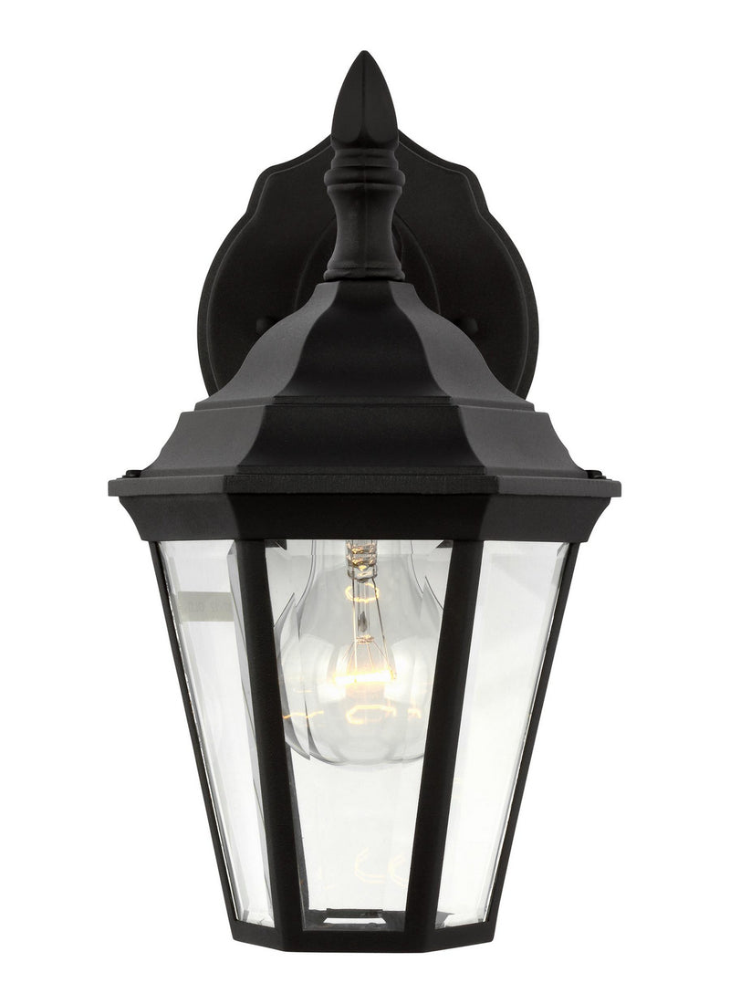 One Light Outdoor Wall Lantern<br /><span style="color:#4AB0CE;">Entrega: 9-10 semanas en USA</span><br /><span style="color:#4AB0CE;font-size:60%;">PREGUNTE POR ENTREGA EN PANAMA</span><br />Collection: Bakersville<br />Finish: Black