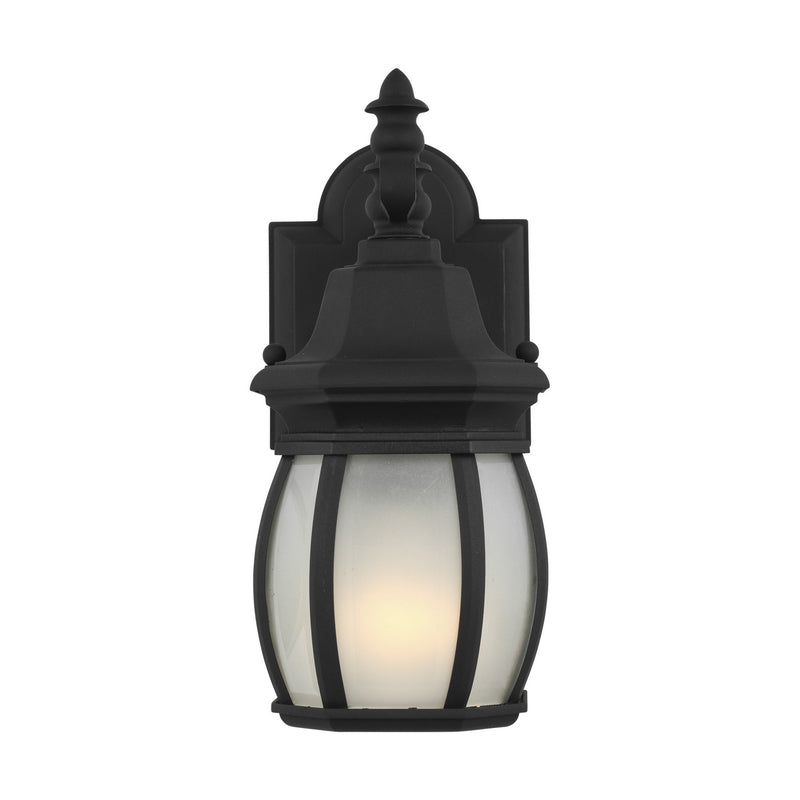 One Light Outdoor Wall Lantern<br /><span style="color:#4AB0CE;">Entrega: 4-10 dias en USA</span><br /><span style="color:#4AB0CE;font-size:60%;">PREGUNTE POR ENTREGA EN PANAMA</span><br />Collection: Wynfield<br />Finish: Black