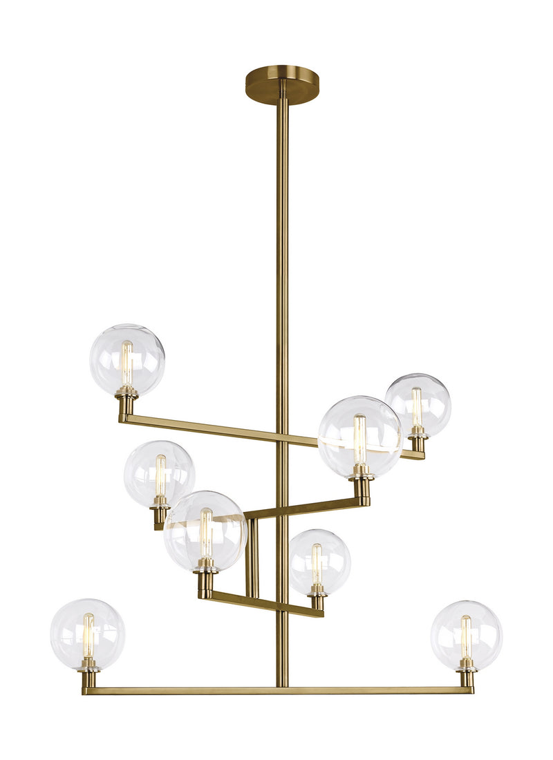 Visual Comfort Modern - 700GMBCR - Eight Light Chandelier - Gambit - Aged Brass