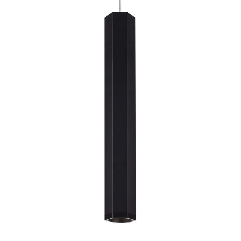 Visual Comfort Modern - 700MOBLKLBS - One Light Pendant - Blok - Matte Black/Satin Nickel