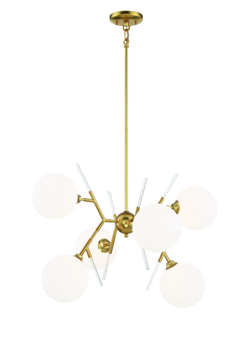 George Kovacs - P1486-248 - Six Light Chandelier - Polares - Honey Gold