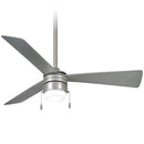 Minka Aire - F676L-BRS/SL - 44"Ceiling Fan - Vital - Brilliant Silver With Silver Blades