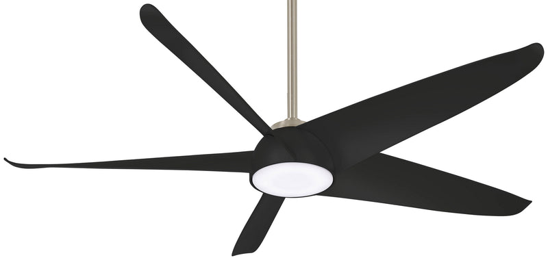 Minka Aire - F771L-BN/CL - 60"Ceiling Fan - Ellipse - Brushed Nickel With Coal Blades