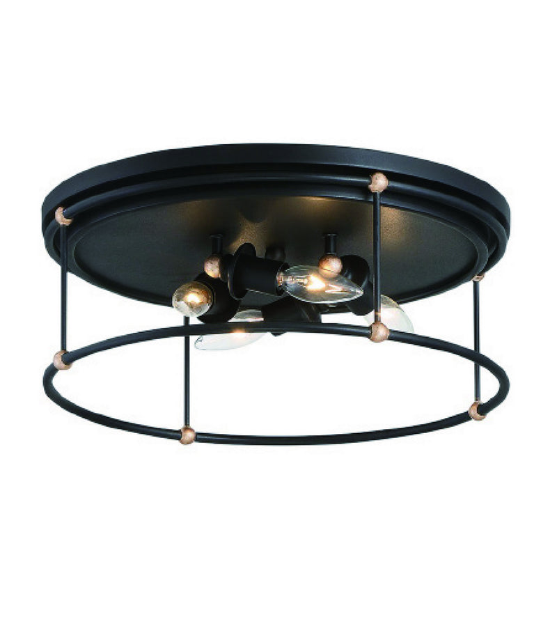 Minka-Lavery - 1040-677 - Four Light Flush Mount - Westchester County - Sand Coal With Skyline Gold Le