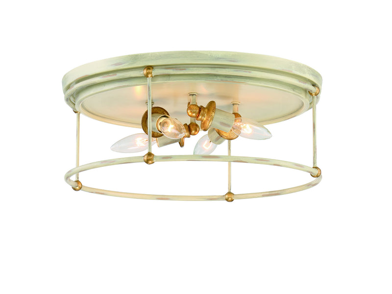 Minka-Lavery - 1040-701 - Four Light Flush Mount - Westchester County - Farm House White With Gilded G