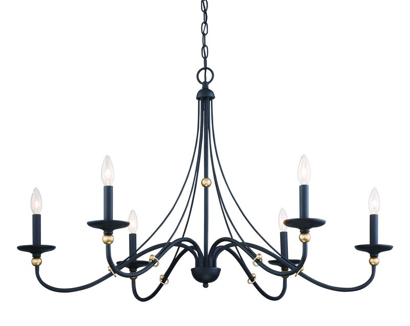 Minka-Lavery - 1046-677 - Six Light Chandelier - Westchester County - Sand Coal With Skyline Gold Le