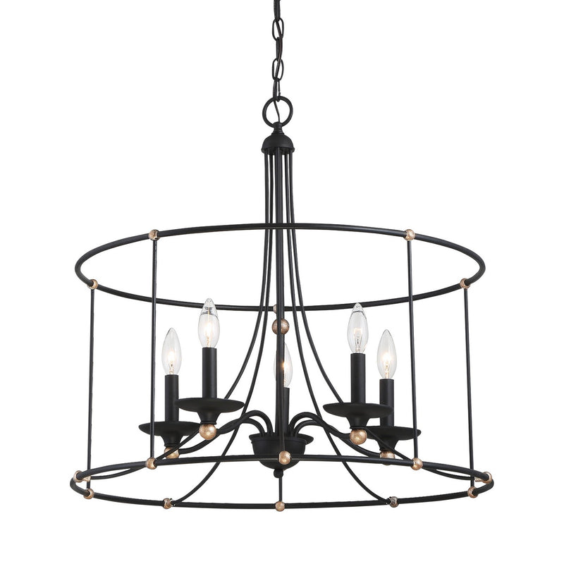 Minka-Lavery - 1047-677 - Five Light Chandelier - Westchester County - Sand Coal w/Skyline Gold Leaf