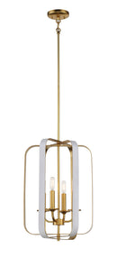 Minka-Lavery - 1214-706 - Four Light Pendant - Aureum - Matte White w/Honey Gold