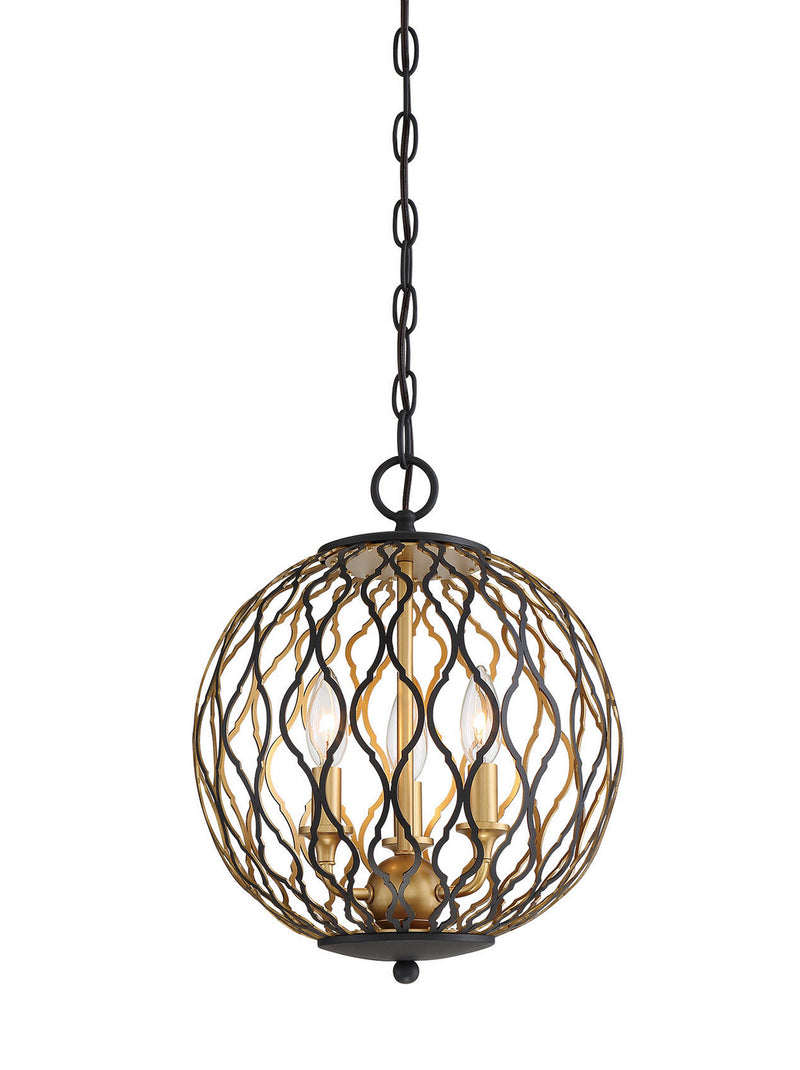 Minka-Lavery - 2403-680 - Three Light Pendant - Gilded Glam - Sand Coal With Painted And Pla