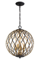 Minka-Lavery - 2404-680 - Four Light Pendant - Gilded Glam - Sand Coal w/Painted And Plated Honey Gold