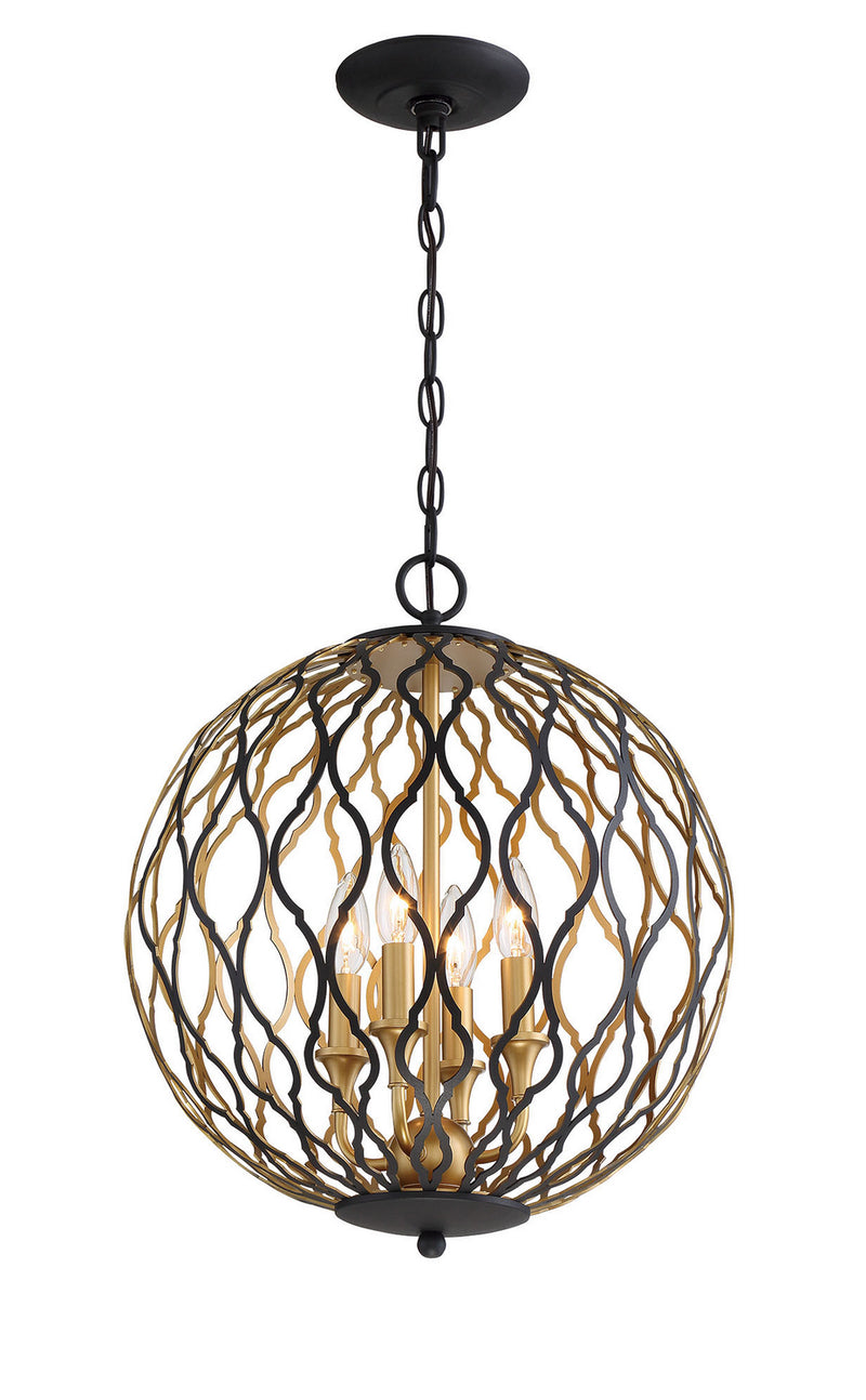 Minka-Lavery - 2404-680 - Four Light Pendant - Gilded Glam - Sand Coal w/Painted And Plated Honey Gold