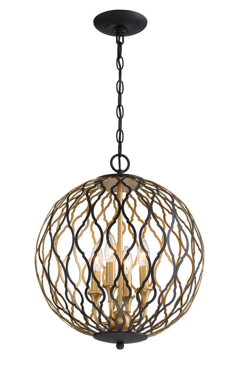 Minka-Lavery - 2404-680 - Four Light Pendant - Gilded Glam - Sand Coal With Painted And Pla