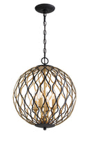 Minka-Lavery - 2404-680 - Four Light Pendant - Gilded Glam - Sand Coal w/Painted And Plated Honey Gold