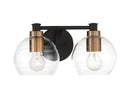 Minka-Lavery - 4912-653 - Two Light Bath - Keyport - Sand Coal w/Natural Brushed Brass