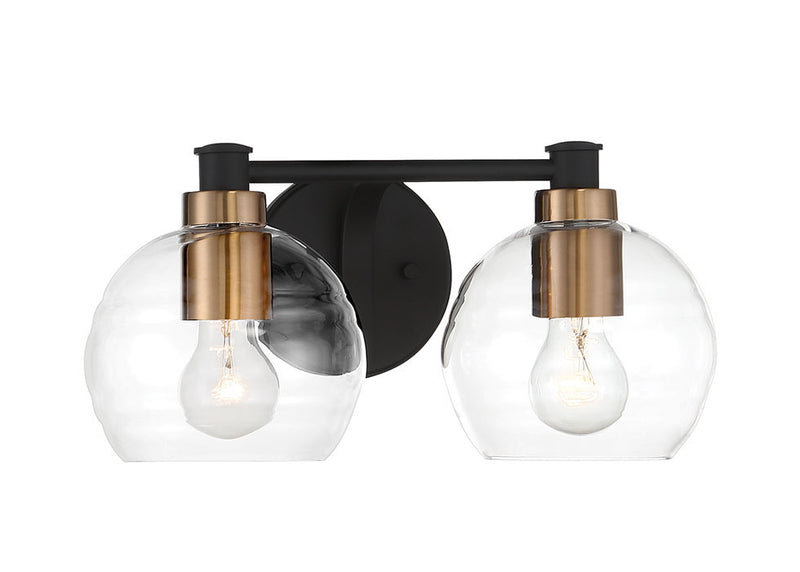 Minka-Lavery - 4912-653 - Two Light Bath - Keyport - Sand Coal w/Natural Brushed Brass