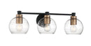 Minka-Lavery - 4913-653 - Three Light Bath - Keyport - Sand Coal w/Natural Brushed Brass