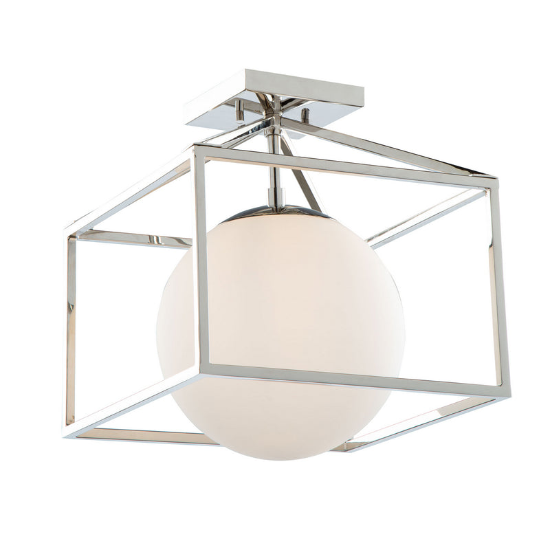 One Light Semi-Flush Mount<br /><span style="color:#4AB0CE;">Entrega: 4-10 dias en USA</span><br /><span style="color:#4AB0CE;font-size:60%;">PREGUNTE POR ENTREGA EN PANAMA</span><br />Collection: Eclipse<br />Finish: Polished Nickel