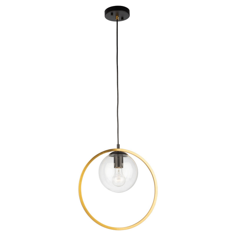 One Light Pendant<br /><span style="color:#4AB0CE;">Entrega: 4-10 dias en USA</span><br /><span style="color:#4AB0CE;font-size:60%;">PREGUNTE POR ENTREGA EN PANAMA</span><br />Collection: Lugano<br />Finish: Black & Vintage Brass