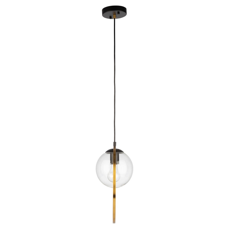One Light Pendant<br /><span style="color:#4AB0CE;">Entrega: 4-10 dias en USA</span><br /><span style="color:#4AB0CE;font-size:60%;">PREGUNTE POR ENTREGA EN PANAMA</span><br />Collection: Lugano<br />Finish: Black & Vintage Brass
