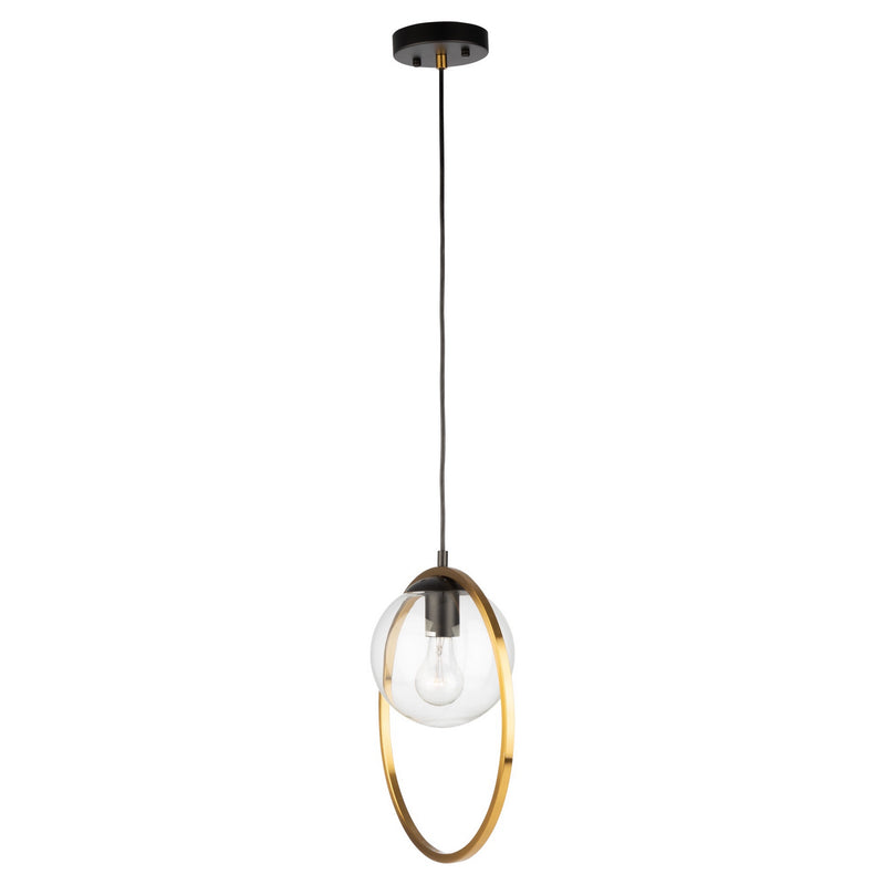 One Light Pendant<br /><span style="color:#4AB0CE;">Entrega: 4-10 dias en USA</span><br /><span style="color:#4AB0CE;font-size:60%;">PREGUNTE POR ENTREGA EN PANAMA</span><br />Collection: Lugano<br />Finish: Black & Vintage Brass