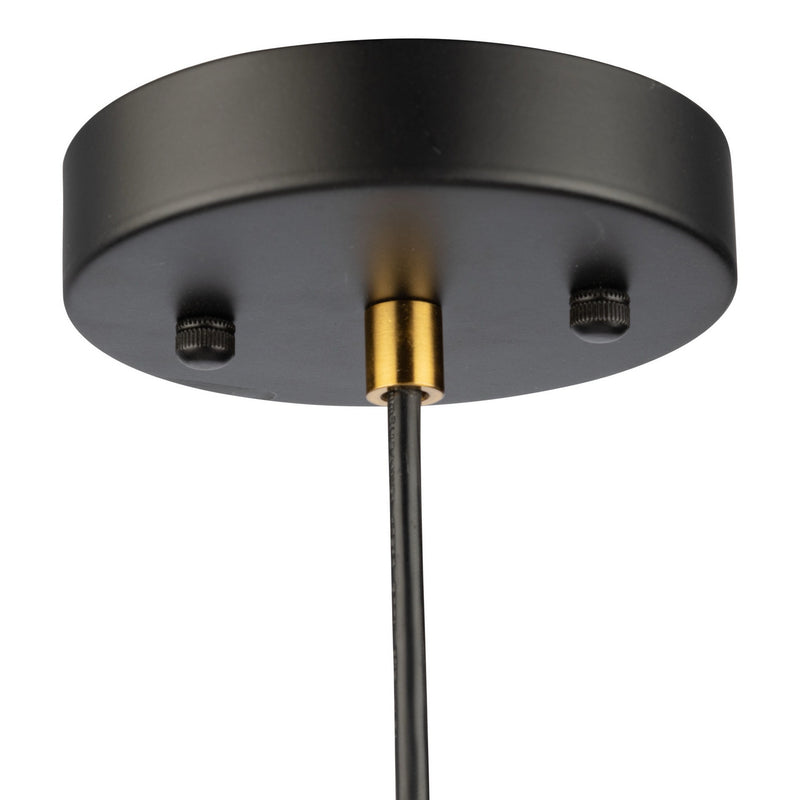 One Light Pendant<br /><span style="color:#4AB0CE;">Entrega: 4-10 dias en USA</span><br /><span style="color:#4AB0CE;font-size:60%;">PREGUNTE POR ENTREGA EN PANAMA</span><br />Collection: Lugano<br />Finish: Black & Vintage Brass