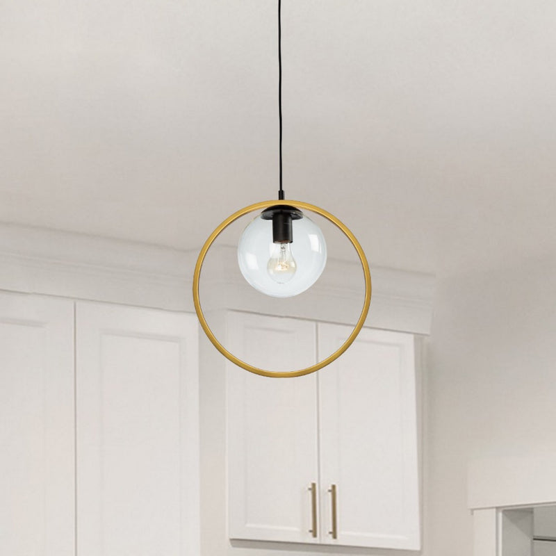 Artcraft Canada - AC10890VB - One Light Pendant - Lugano - Black & Vintage Brass