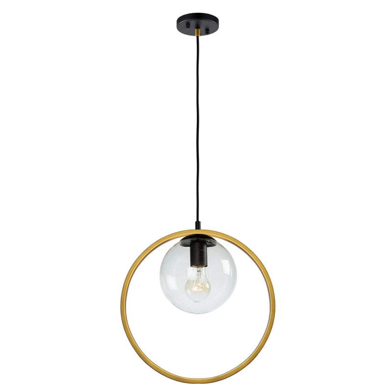 One Light Pendant<br /><span style="color:#4AB0CE;">Entrega: 4-10 dias en USA</span><br /><span style="color:#4AB0CE;font-size:60%;">PREGUNTE POR ENTREGA EN PANAMA</span><br />Collection: Lugano<br />Finish: Black & Vintage Brass