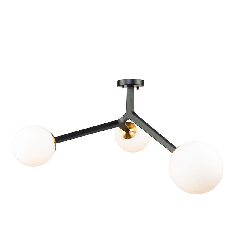 Artcraft Canada - AC10973VB - Three Light Pendant - Ravello - Black & Harvest Brass