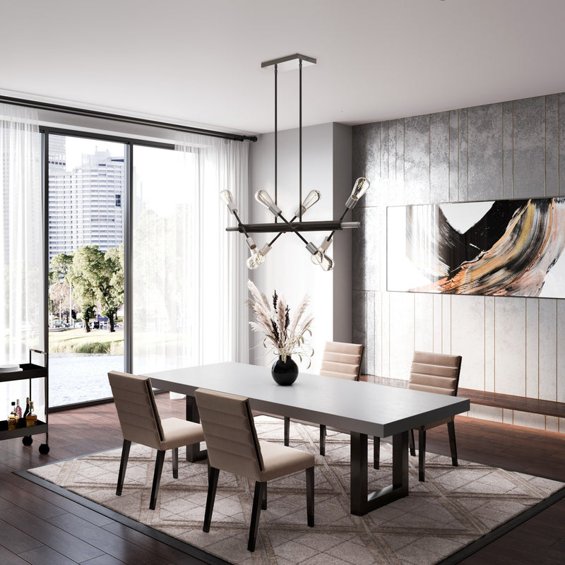 Artcraft Canada - AC11254NB - Eight Light Island Pendant - Truro - Black & Brushed Nickel