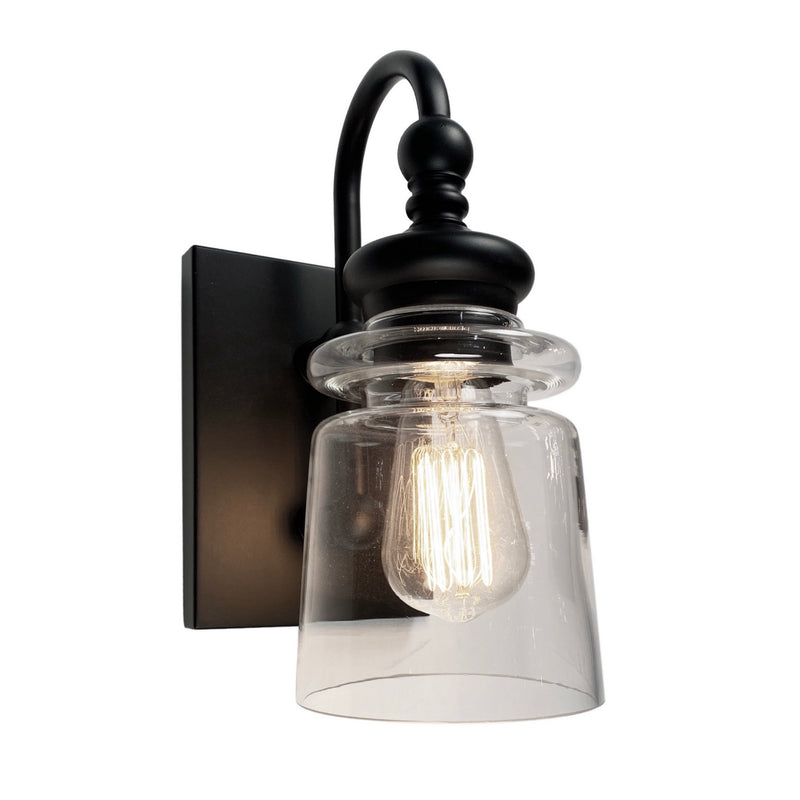 One Light Wall Sconce<br /><span style="color:#4AB0CE;">Entrega: 4-10 dias en USA</span><br /><span style="color:#4AB0CE;font-size:60%;">PREGUNTE POR ENTREGA EN PANAMA</span><br />Collection: Castara<br />Finish: Black & Brass