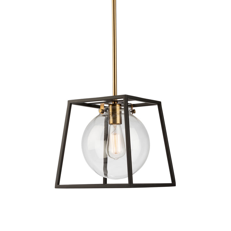 One Light Pendant<br /><span style="color:#4AB0CE;">Entrega: 4-10 dias en USA</span><br /><span style="color:#4AB0CE;font-size:60%;">PREGUNTE POR ENTREGA EN PANAMA</span><br />Collection: Bridgetown<br />Finish: Black & Harvest Brass